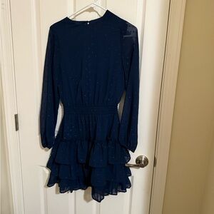 Express Midnight Blue Textured Dress